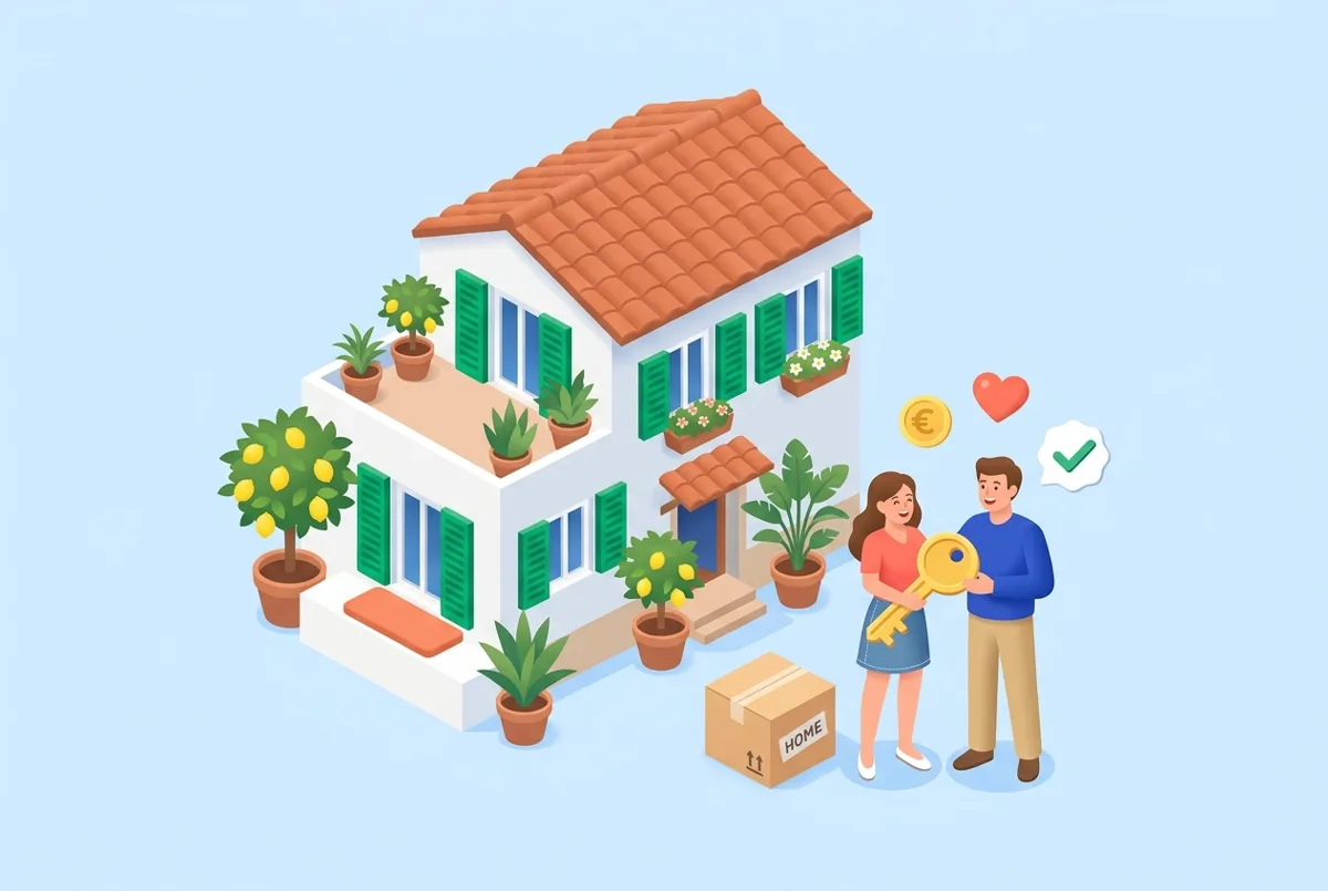 Giovane coppia riceve le chiavi della nuova casa in rent to buy